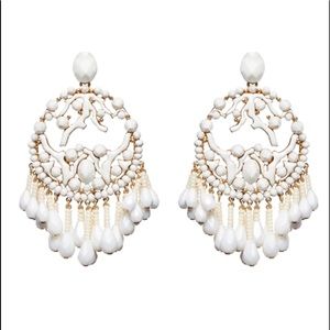 Brand new in box India Hicks white earrings